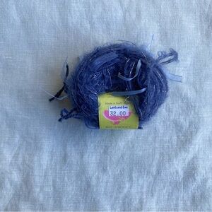 Be Sweet Ribbon Ball dark denim 100% mohair metallic ribbon yarn 50g skein ball